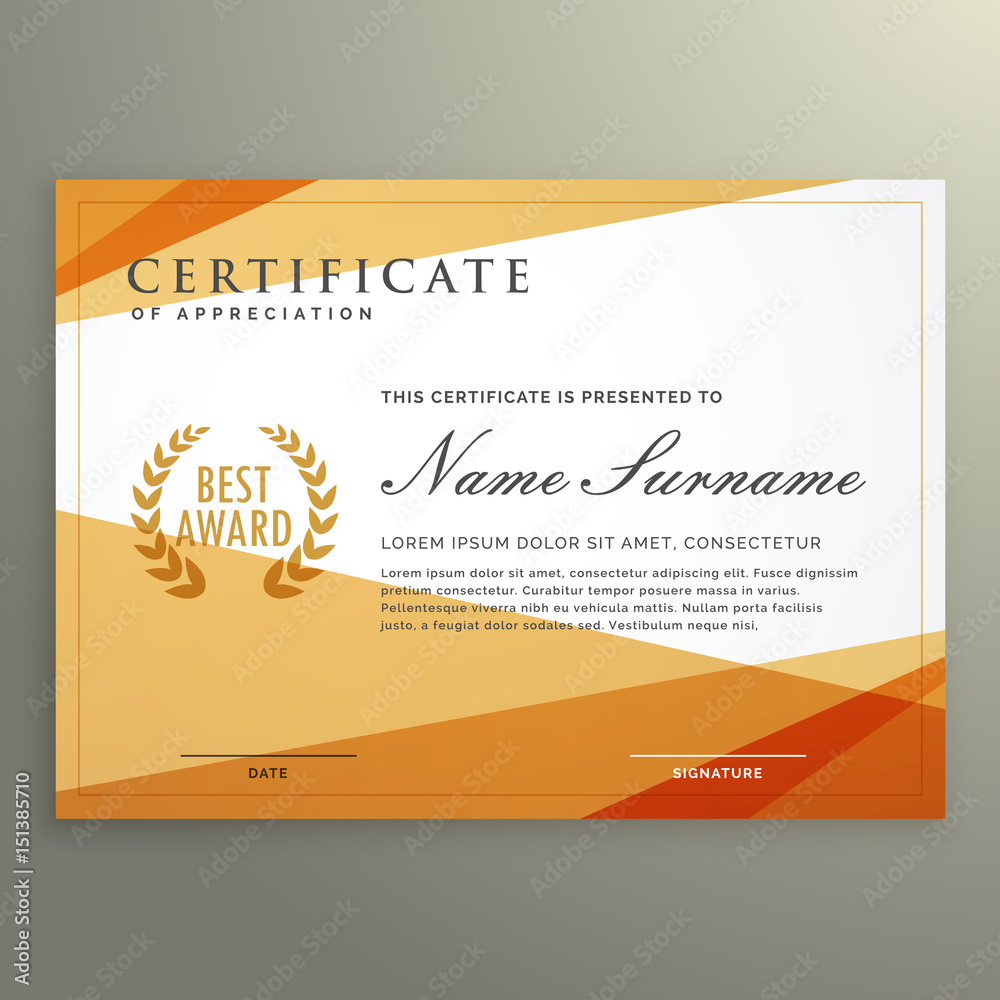Naklejka premium geometric certificate design template