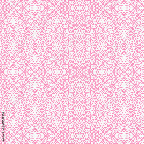 pink flower line pattern background