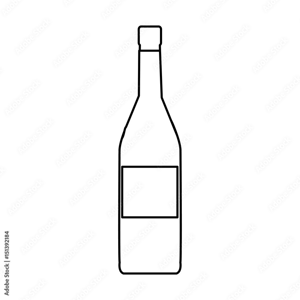 wine bottle drink beverage outline icon vector illustration wine bottle drink beverage outline icon vector illustration