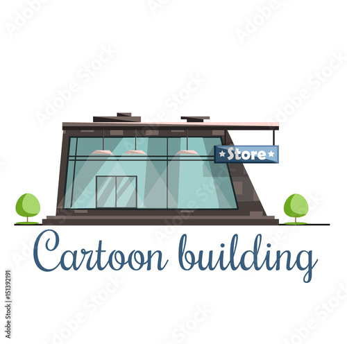 Cartoon building shop , store, beauty cartoon illustration