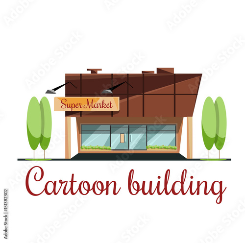 Cartoon building shop , store, beauty cartoon illustration