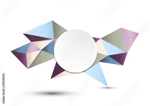 Geometric handcraft paper template abstract background vector