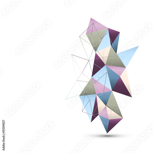Geometric handcraft paper isolated abstract background vector