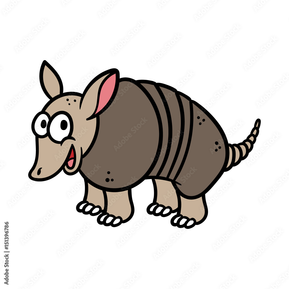 Naklejka premium Cartoon Armadillo Vector Illustration