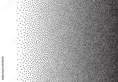 Dotwork gradient background, black and white scattered stipple dots