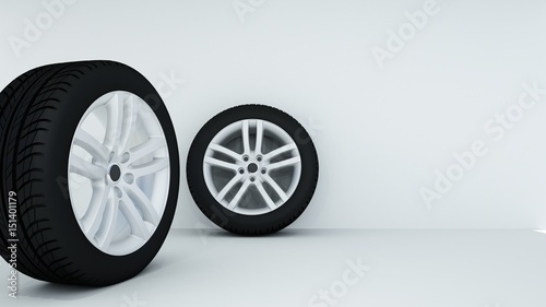 3d rendering of The tire and White background