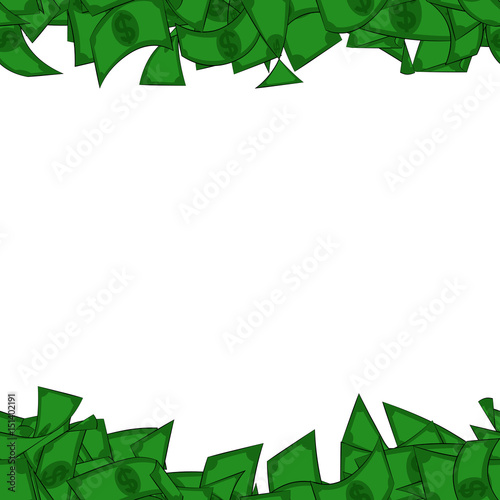 Vector illustrated cartoon money border, with white background.