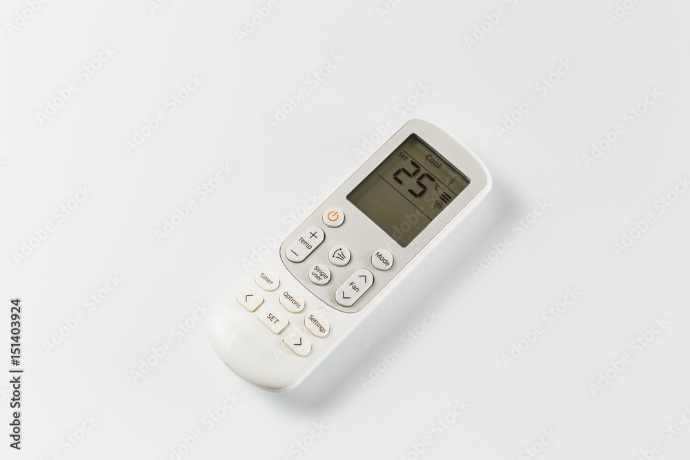Air conditioner remote  on white background