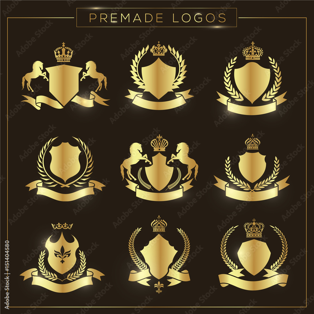 Luxury logo set, Hotel logo collection, king royal brand identity. Luxury logo set, Hotel logo collection, king royal brand identity.