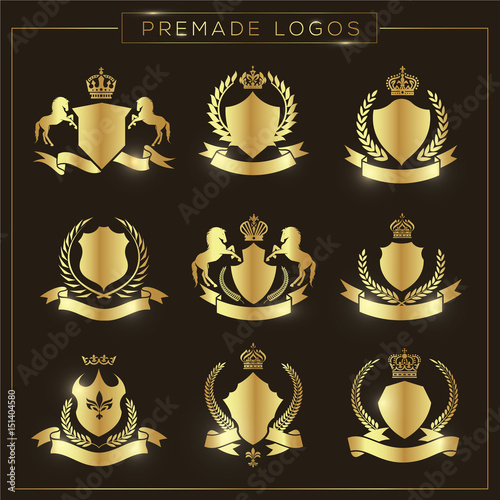 Luxury logo set, Hotel logo collection, king royal brand identity.