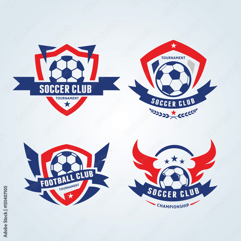 Fototapeta premium Football logo, soccer logo collection.