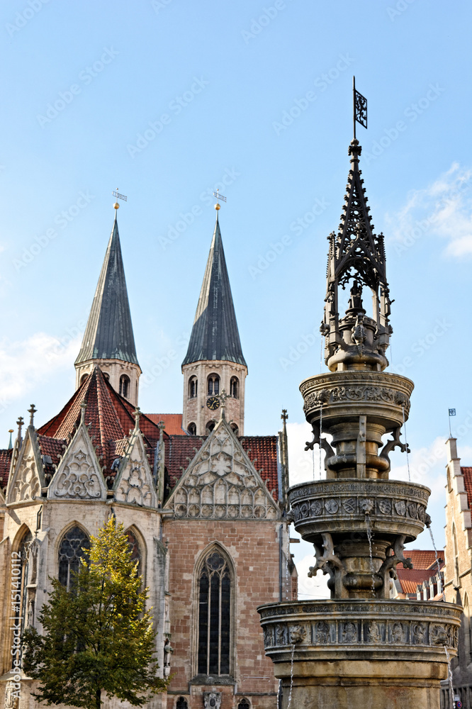 Fountain at city center of Brunswick (Braunschweig), Germany