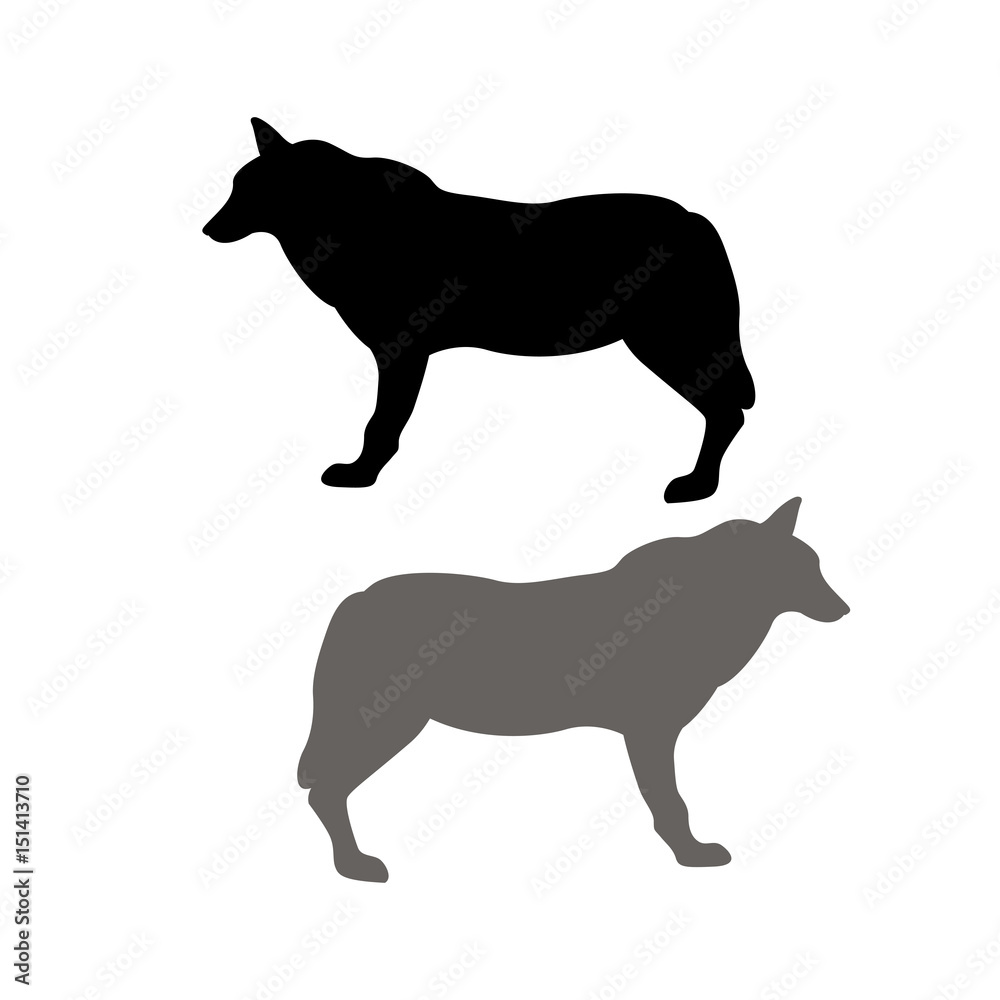 Wolf vector illustration  black silhouette