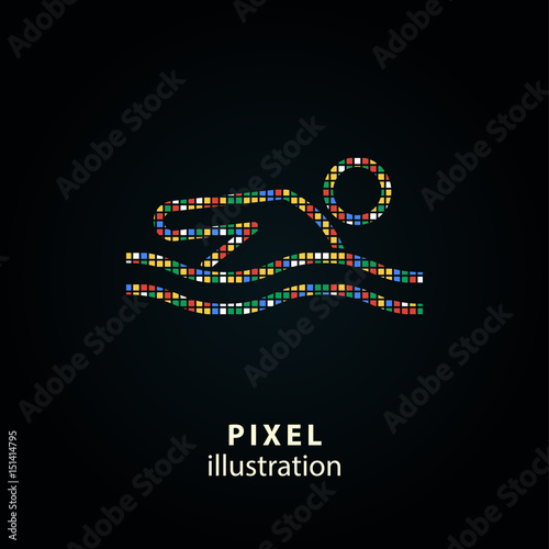 Pool - pixel illustration.