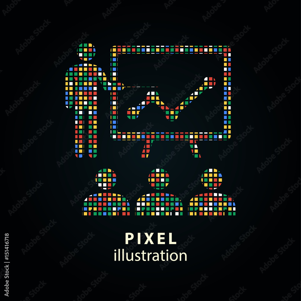 Presentation - pixel illustration. Presentation - pixel illustration.