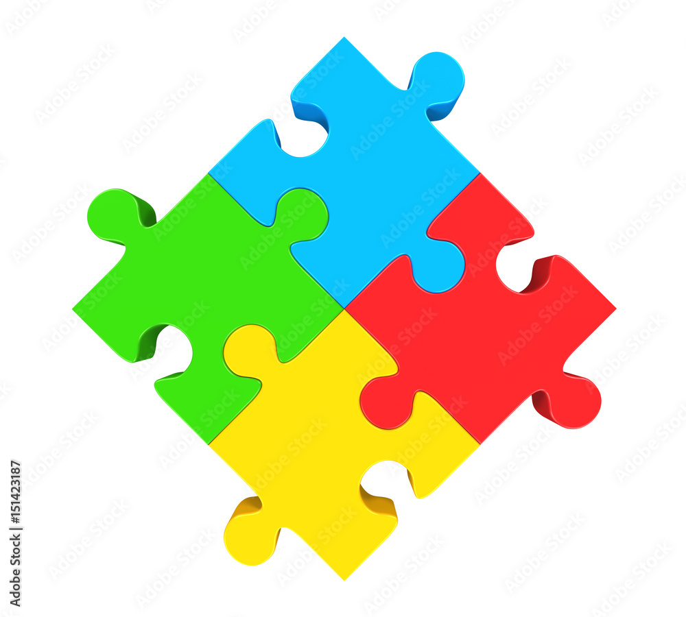 Colorful Jigsaw Puzzle Isolated Colorful Jigsaw Puzzle Isolated