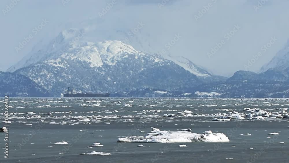 oil tanker by icy waters oil tanker by icy waters