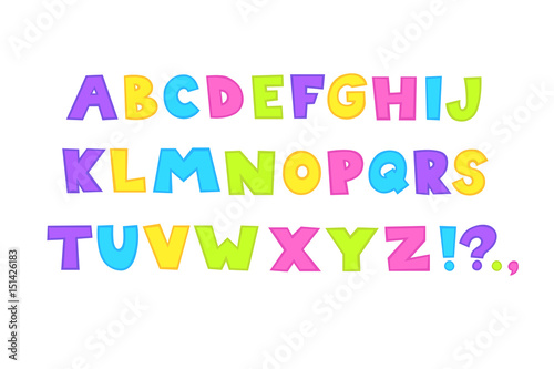 Cute bright childish alphabet 