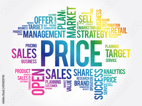 PRICE word cloud collage, business concept