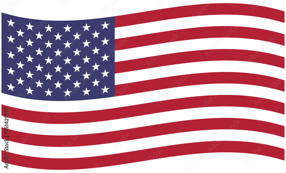 USA Flagge Wehend - Vektorgrafik