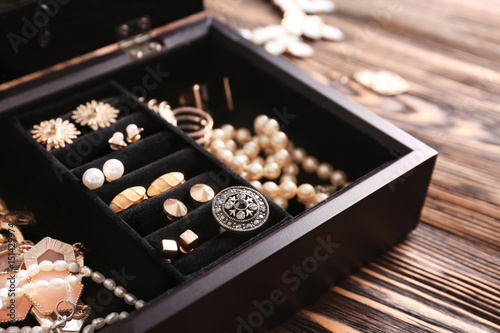 Jewelry accessories in box, closeup