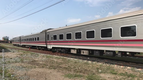 Passenger Train at Chiangmai Railway Station, End of North routh railway of thailand. photo