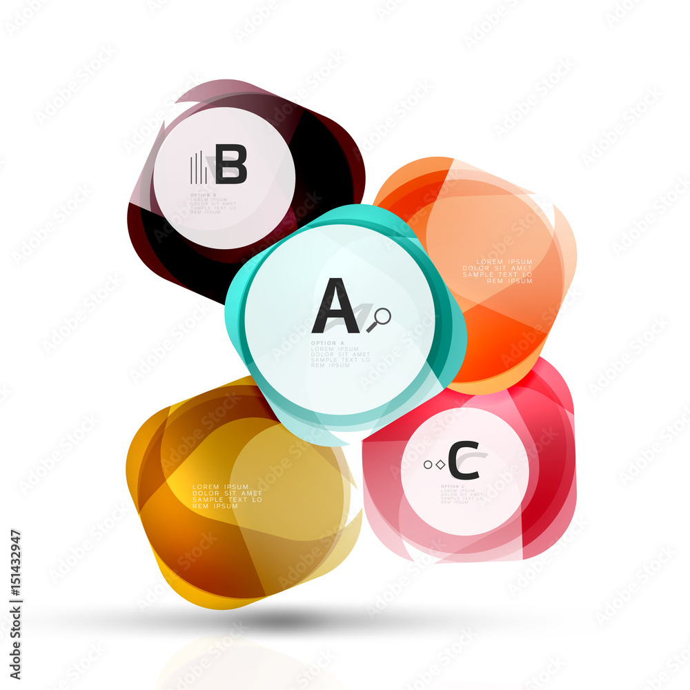 Vector glossy square elements Vector glossy square elements