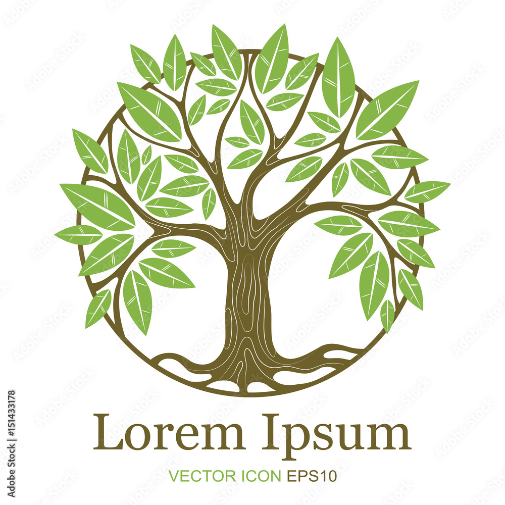 Obraz premium Tree logo. Vector illustration. Symbol. Organic. The symbol of life, fertility, development of businesses.