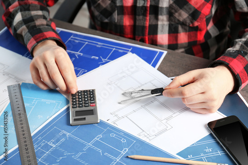 Male engineer hands working...