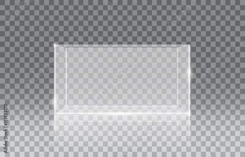 Fotografia Blank vector aquarium on a checkered background, vector illustration