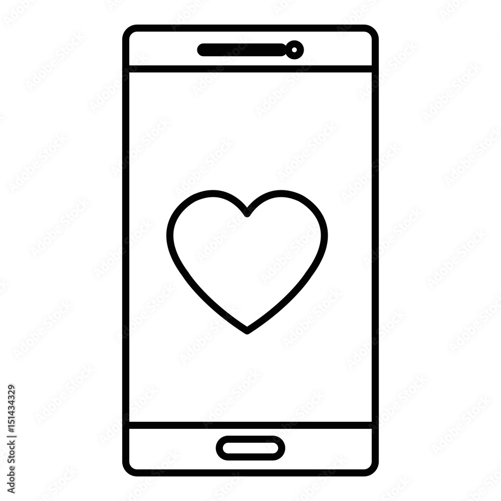 smartphone device with heart isolated icon vector illustration design smartphone device with heart isolated icon vector illustration design