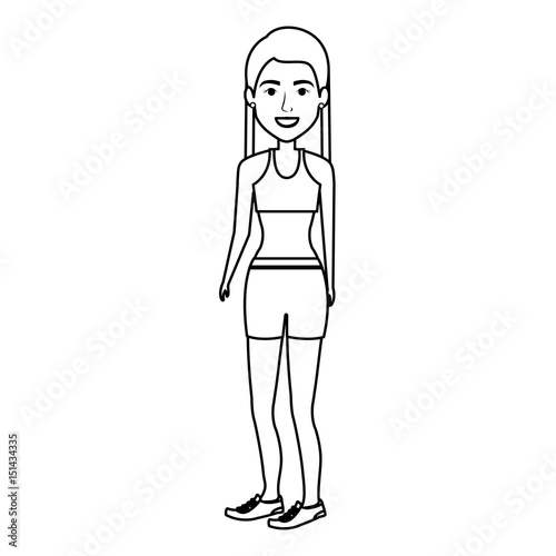 young woman avatar character vector illustration design