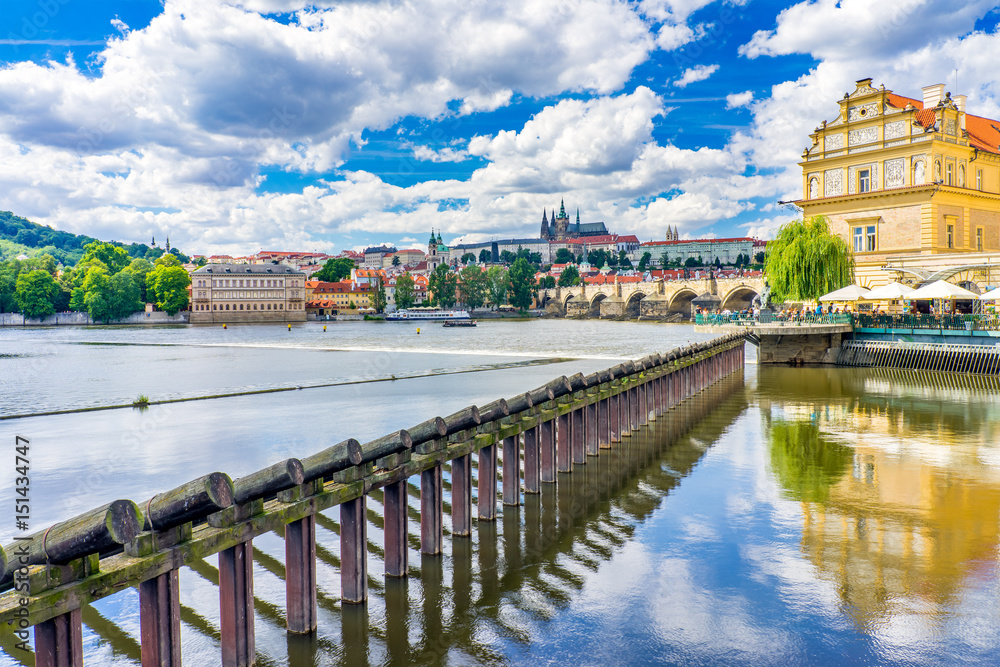 Naklejka premium River Vltava Prague Czech Republic