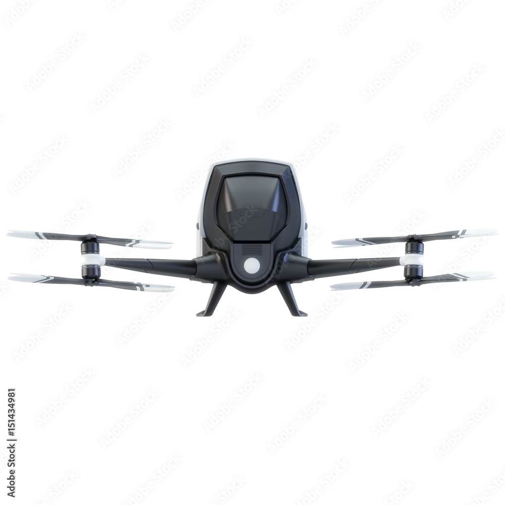 QuadCopter for humans isolated on white. 3d illustration