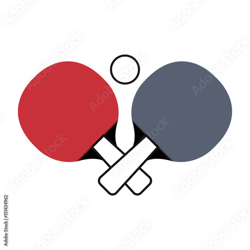 ping pong rackets and ball vector illustration design