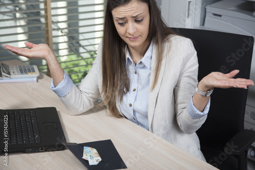 Disappointed business woman, for a small bribe