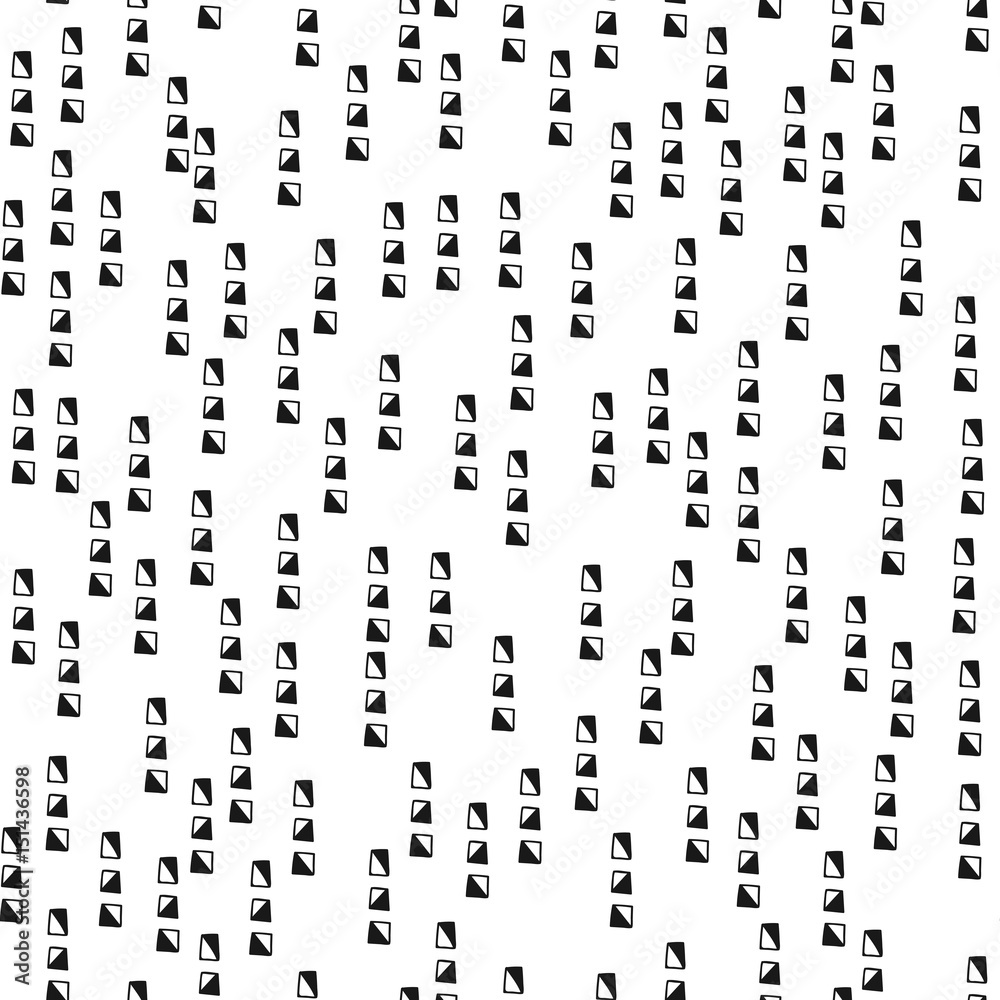 Abstract doodle seamless pattern. Black and white background, illustration