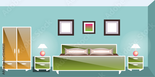 Bedroom with furniture.