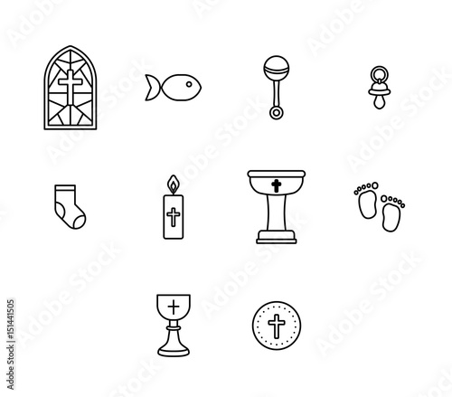 Vector icon set of religious sign and symbol