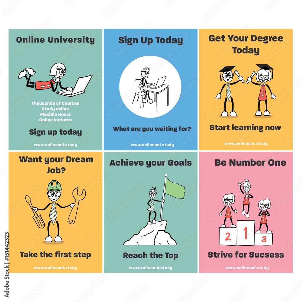 Vector image of distance education and online learning Stock