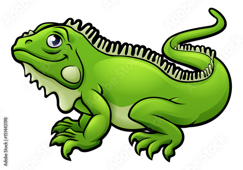 Fototapeta Naklejka Na Ścianę i Meble -  Iguana Lizard Cartoon Character