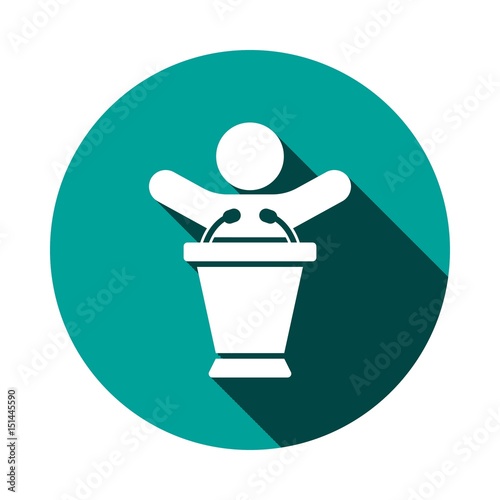 lectern with microphone icon stock vector illustration flat design