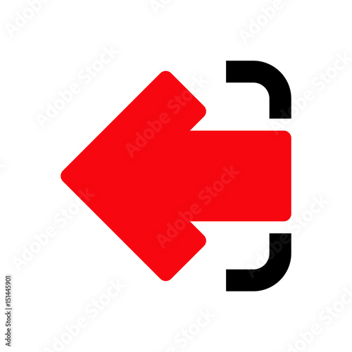 Logotipo aplicacion flecha izquierda rojo y negro