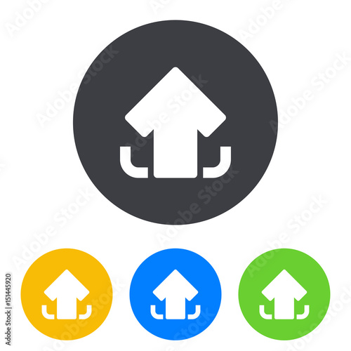 Logotipo aplicacion flecha subir en circulo varios colores