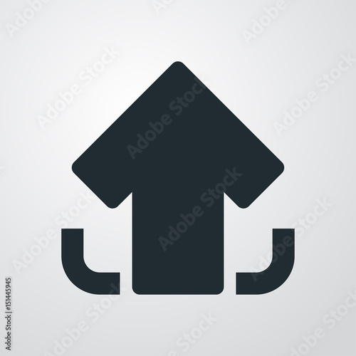 Logotipo aplicacion flecha subir en fondo degradado