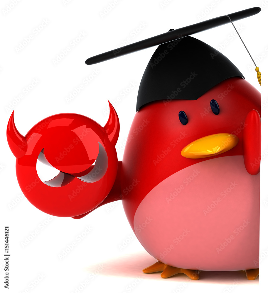 Red bird - 3D Illustration