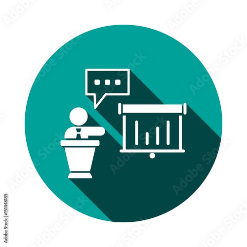 lectern with microphone icon stock vector illustration flat design