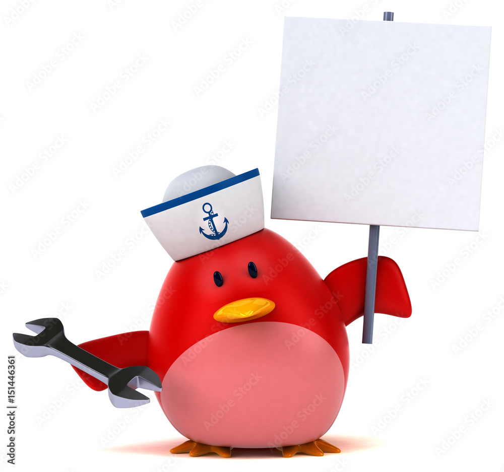 Naklejka premium Red bird - 3D Illustration