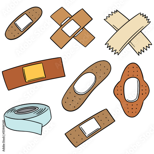 vector set of medical plaster