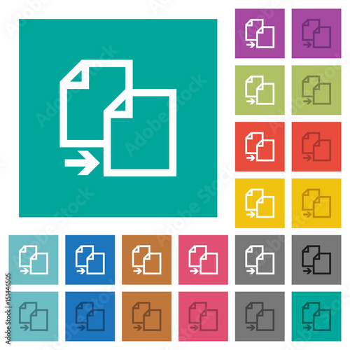 Copy item square flat multi colored icons